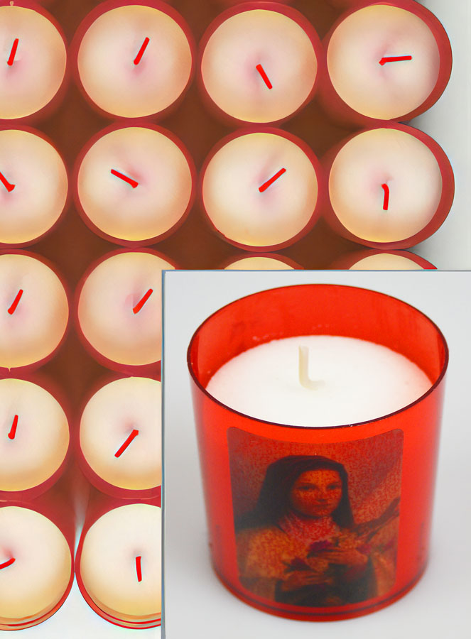 24 Bougies Veilleuses Sainte Thérèse de l'Enfant Jésus - Rouge (pic 4)