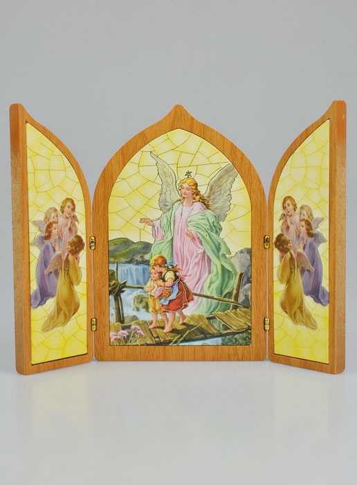 Icône Triptyque Ange-Gardien Protection - 23 cm (pic 2)