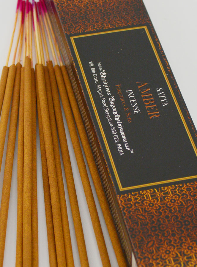 Encens Indien Satya - 15 Bâtonnets - Ambre (pic 4)