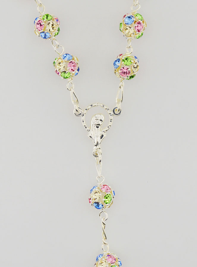 Chapelet en Argent & Perles de Cristal 8mm (pic 4)