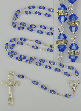 Chapelet en Argent & Cristal Saphir Serti (pic 3)