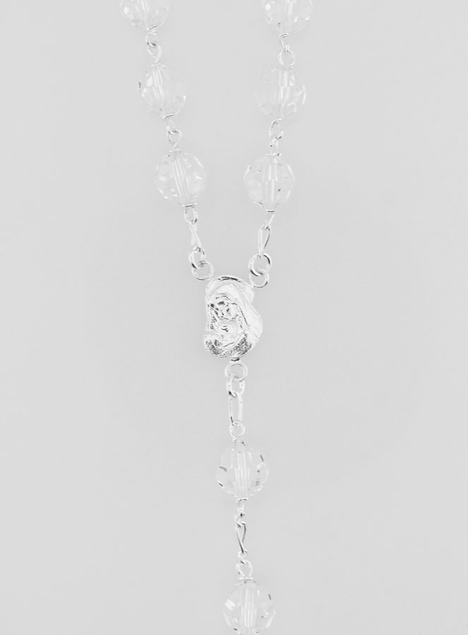 Chapelet en Argent & Perles de Cristal XXL 8mm (pic 4)
