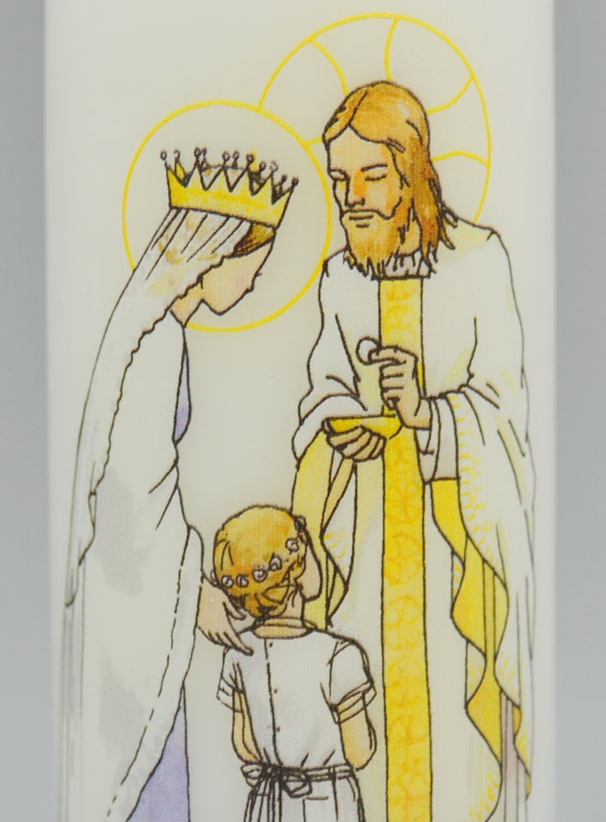 Cierge de Communion Reçois l'Eucharistie - Jésus et Marie - Fille Blonde (pic 3)