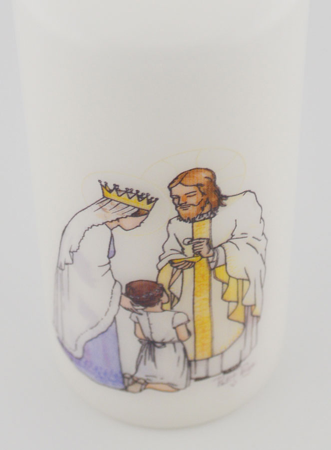 Bougie Cierge de Communion Jésus et Marie - Fille Brune (pic 4)