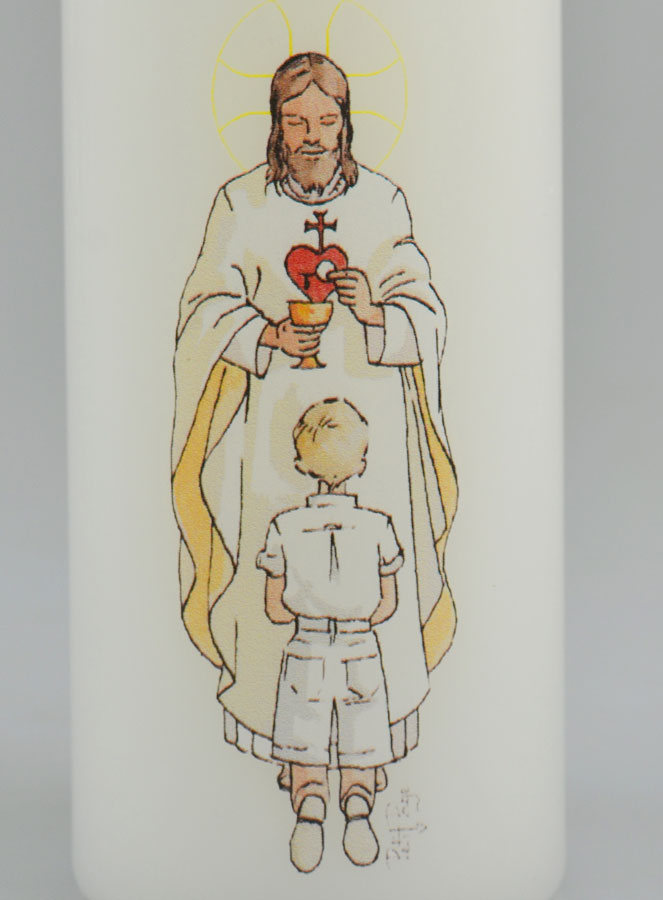 Bougie Cierge de Communion Seigneur Jésus & Garçon Blond (pic 3)