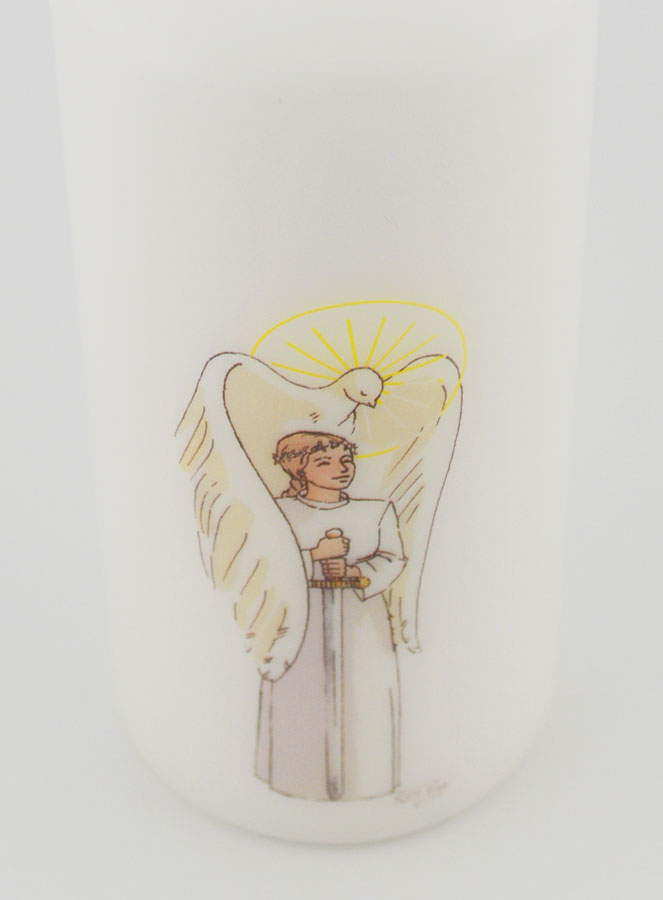 Bougie Cierge de Confirmation Chevalier de l'Esprit Saint - Fille Blonde (pic 4)