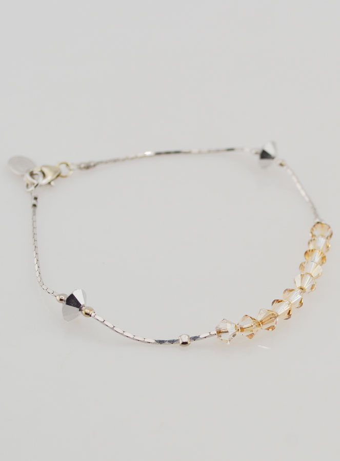 Bracelet Dizainier en Cristal Ambre & Argent (pic 4)