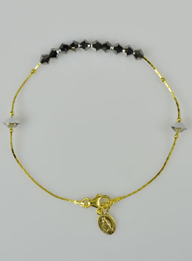 Bracelet Dizainier en Cristal Noir & Or (pic 1)