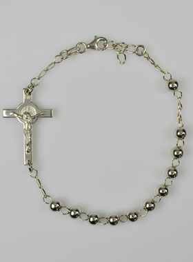 Bracelet Croix de Saint Benoît en Argent Massif (pic 1)