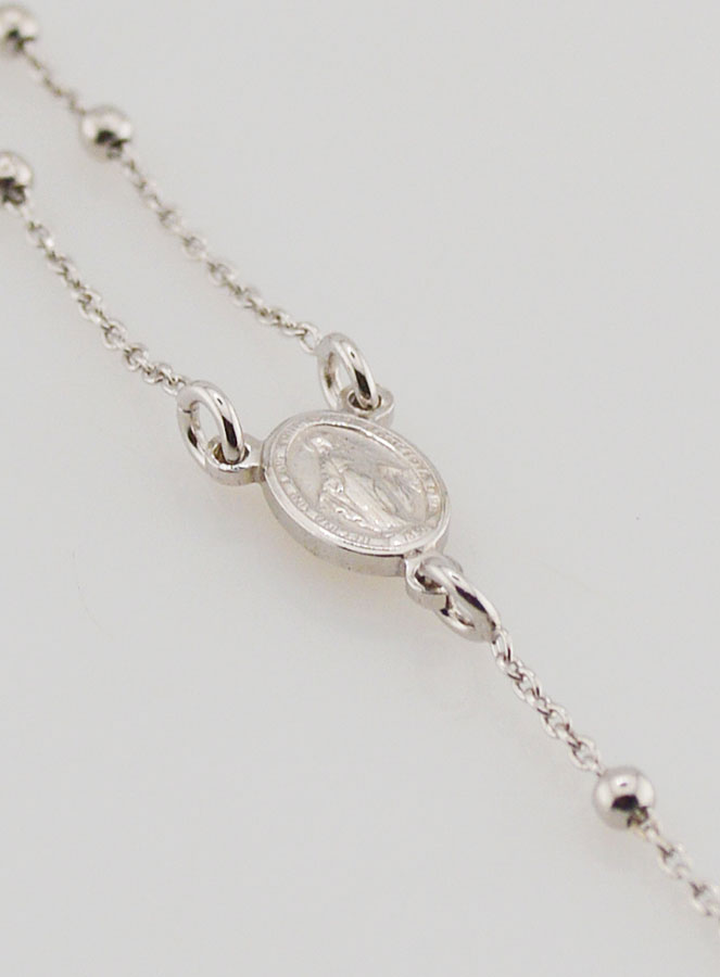 Chapelet en Argent Rhodié 925/1000 - Grains 2mm (pic 4)