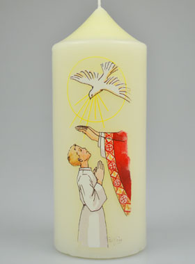 Bougie Cierge de Confirmation Imposition des Mains - Garçon Blond (pic 1)