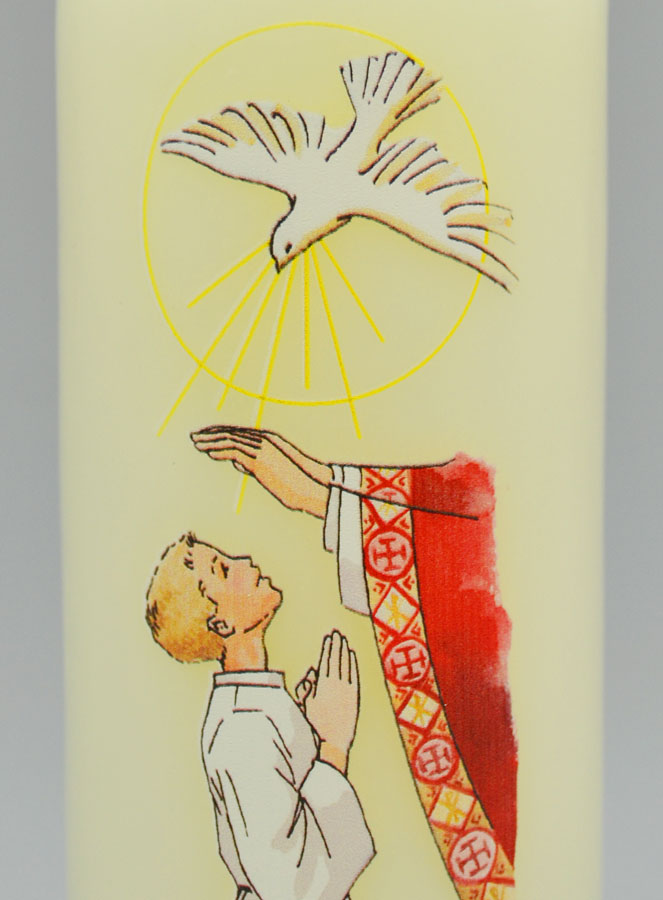 Bougie Cierge de Confirmation Imposition des Mains - Garçon Blond (pic 3)