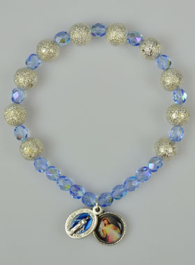 Bracelet Dizainier Vierge Miraculeuse & Christ Miséricordieux (pic 1)