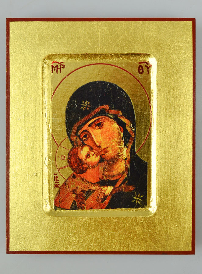 Icône Byzantine Vierge de Tendresse - 13cm (pic 2)