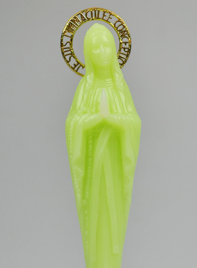 Statue Notre Dame de Lourdes Fluo Lumineuse - 14 cm (pic 3)