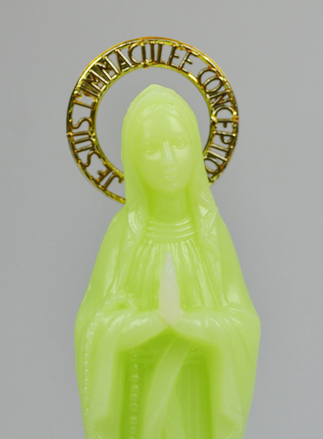 Statue Notre Dame de Lourdes Fluo Lumineuse - 14 cm (pic 4)