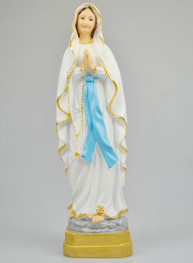 Statue de Notre Dame de Lourdes Peinte Main - 30cm (pic 1)