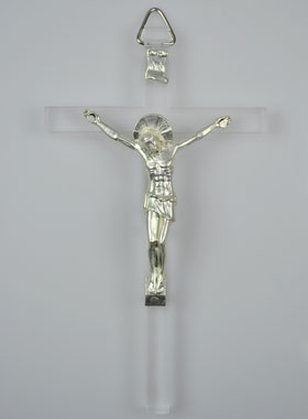Crucifix Moderne Art Déco à suspendre  - 15cm (pic 1)