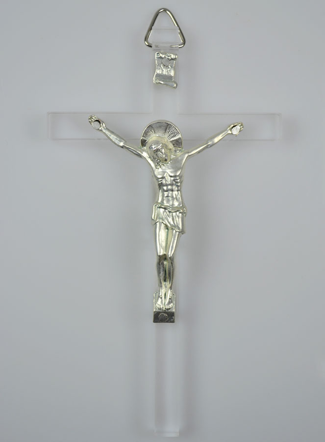 Crucifix Moderne Art Déco à suspendre  - 15cm (pic 2)