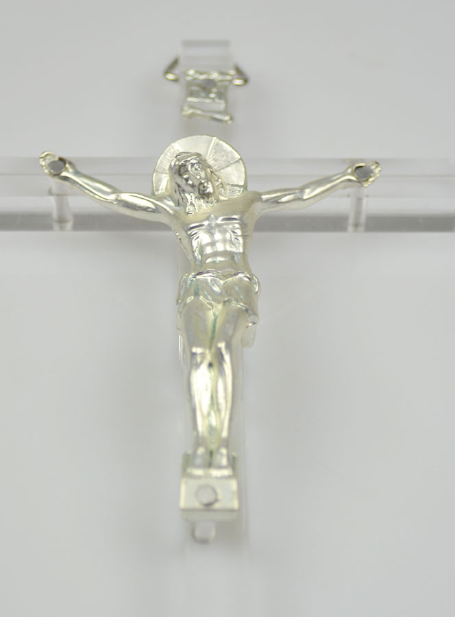 Crucifix Moderne Art Déco à suspendre  - 15cm (pic 4)