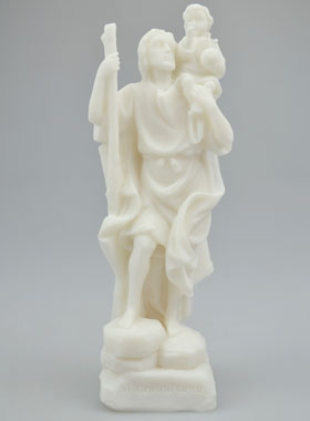 Statue de Saint Christophe en Albâtre - 17cm (pic 1)