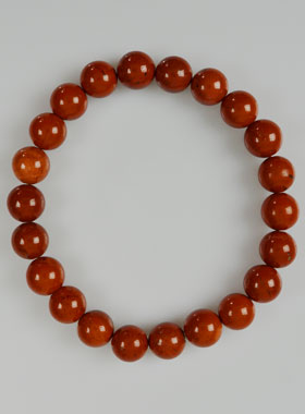 Bracelet en Pierre Naturelle de Jaspe Rouge - Perles A (pic 1)