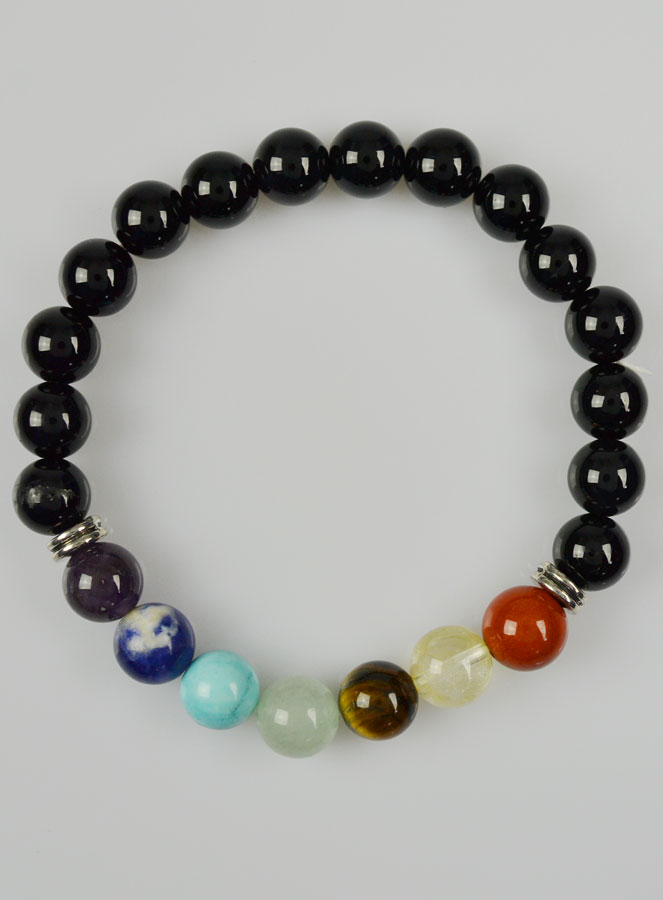 Bracelet en Pierre Naturelle d'Onyx - 7 dons du Saint Esprit (pic 2)