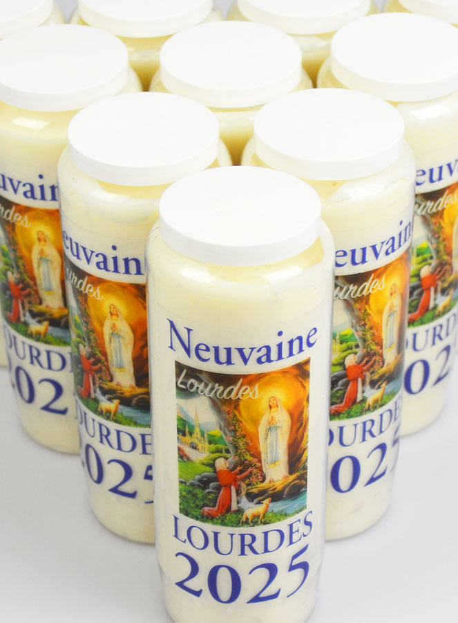 Lot de 10 Bougies de Neuvaine Prière à Lourdes 2025 - 17.5cm (pic 4)
