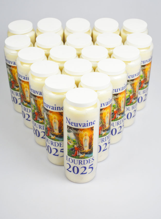 Lot de 20 Bougies de Neuvaine Prière à Lourdes 2025 - 17.5cm (pic 2)