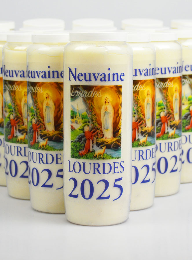 Lot de 20 Bougies de Neuvaine Prière à Lourdes 2025 - 17.5cm (pic 3)