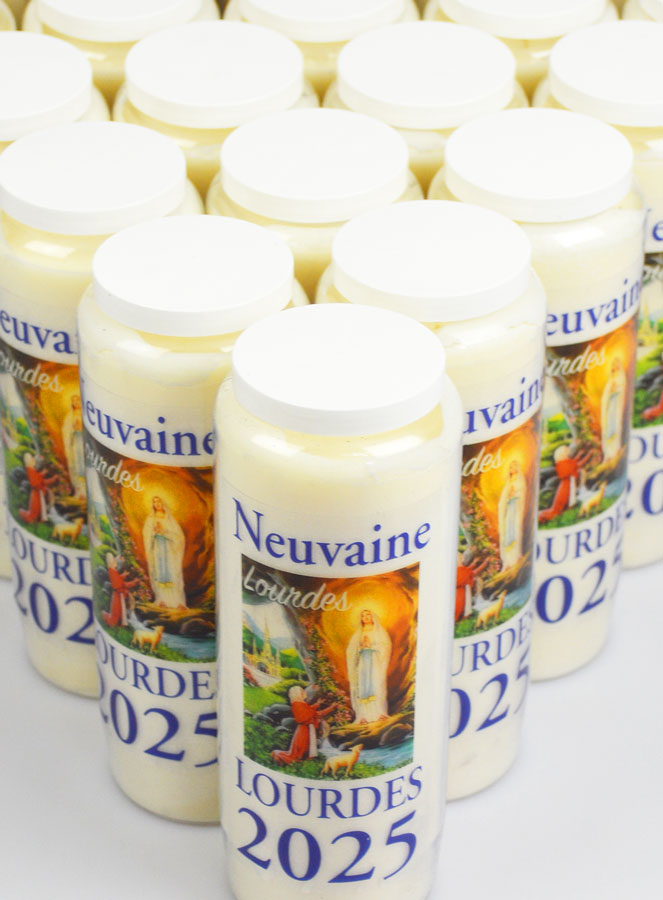 Lot de 20 Bougies de Neuvaine Prière à Lourdes 2025 - 17.5cm (pic 4)