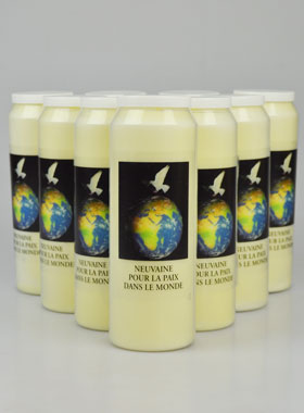 Lot de 10 Bougies de Neuvaine Prière pour la Paix dans le Monde (pic 1)