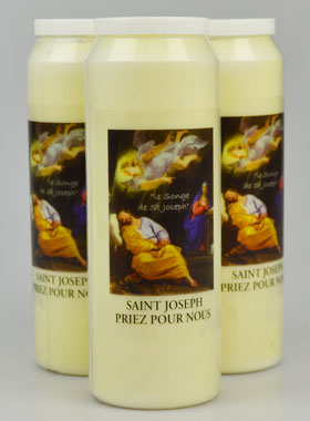 Lot de 3 Bougies de Neuvaine Songe de Saint Joseph (pic 1)