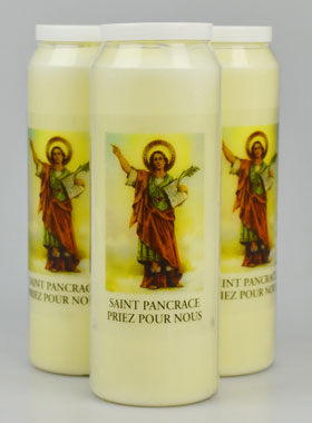 Lot de 3 Bougies de Neuvaine à Saint Pancrace (pic 1)