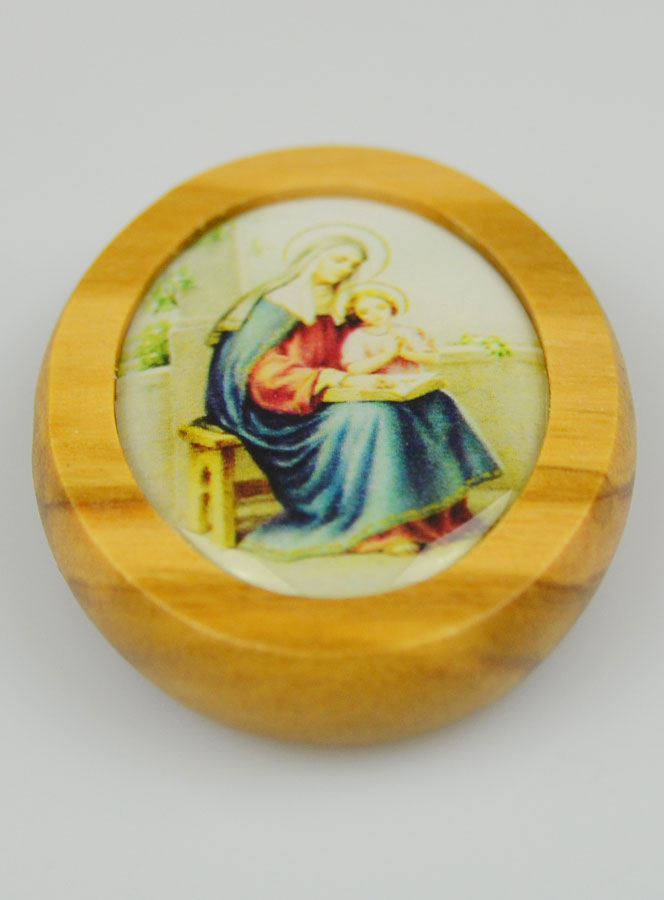 Plaque Auto Sainte Anne en Bois d'Olivier 4cm (pic 3)