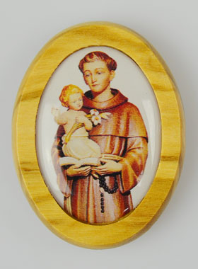Plaque Auto Saint Antoine en Bois d'Olivier 4cm (pic 1)