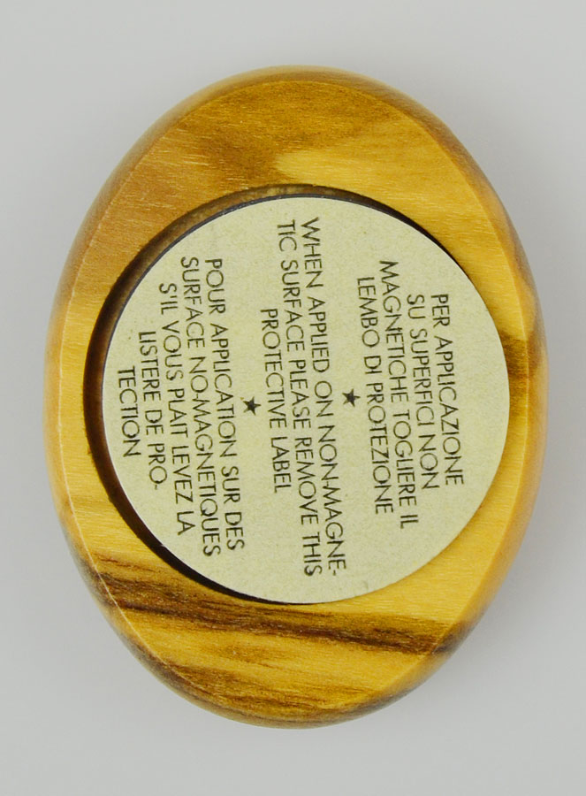 Plaque Auto Christ Miséricordieux en Bois d'Olivier 4cm (pic 4)
