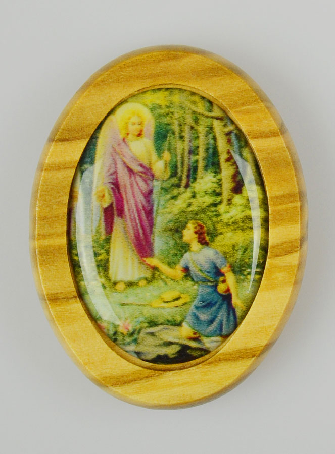 Plaque Auto Saint Ange Raphaël en Bois d'Olivier 4cm (pic 2)