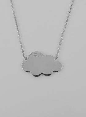 Collier Pendentif Nuage en Argent  - Maille Gourmette 45cm (pic 1)