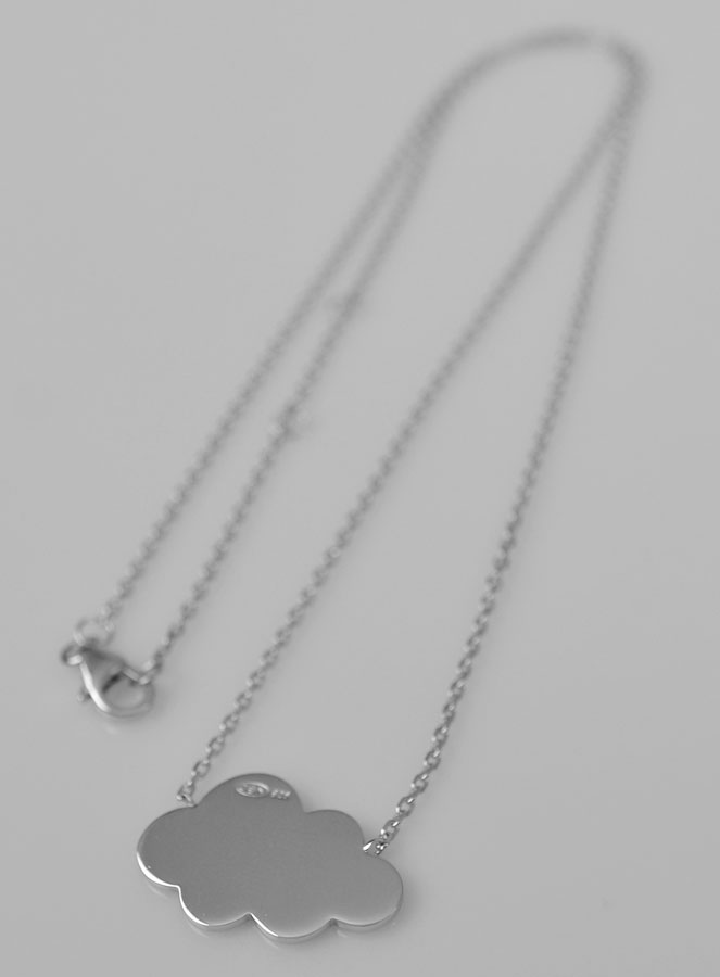 Collier Pendentif Nuage en Argent  - Maille Gourmette 45cm (pic 3)