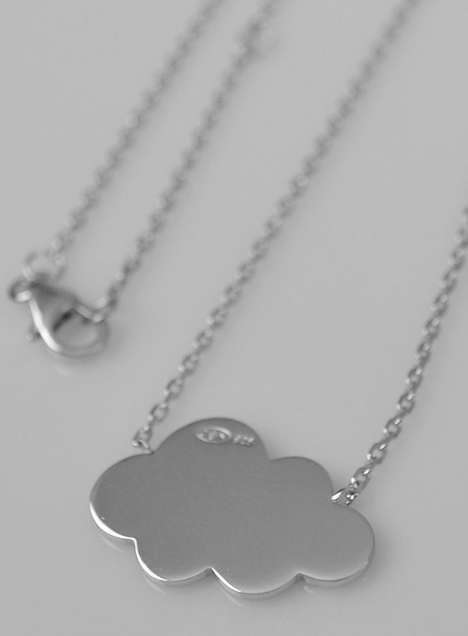 Collier Pendentif Nuage en Argent  - Maille Gourmette 45cm (pic 4)