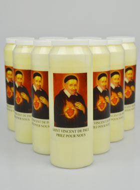 Lot de 10 Bougies de Neuvaine à Saint Vincent de Paul (pic 1)