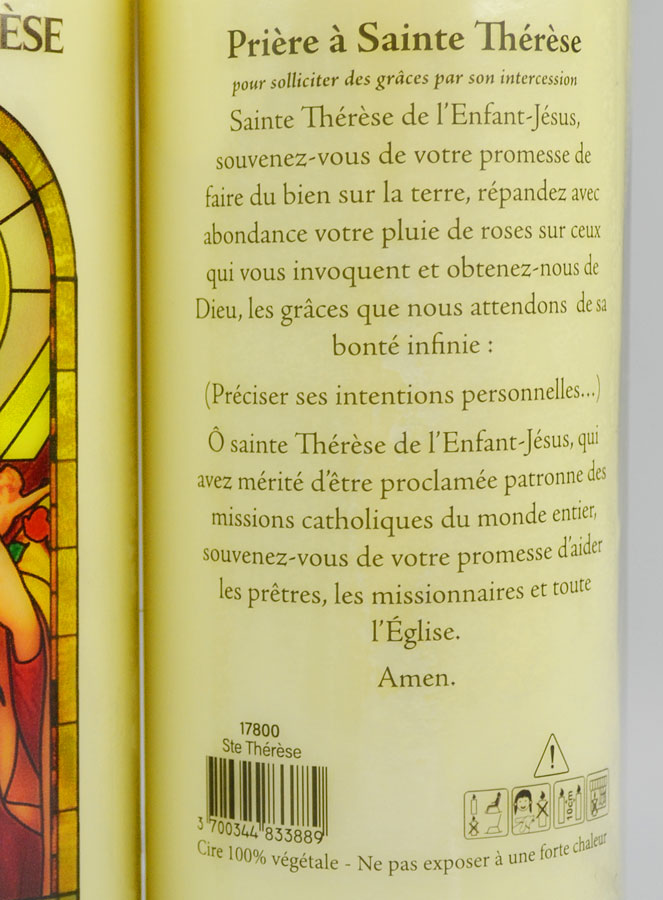 Bougie de Neuvaine Prier pour une pluie de Grâces - Sainte Thérèse (pic 4)