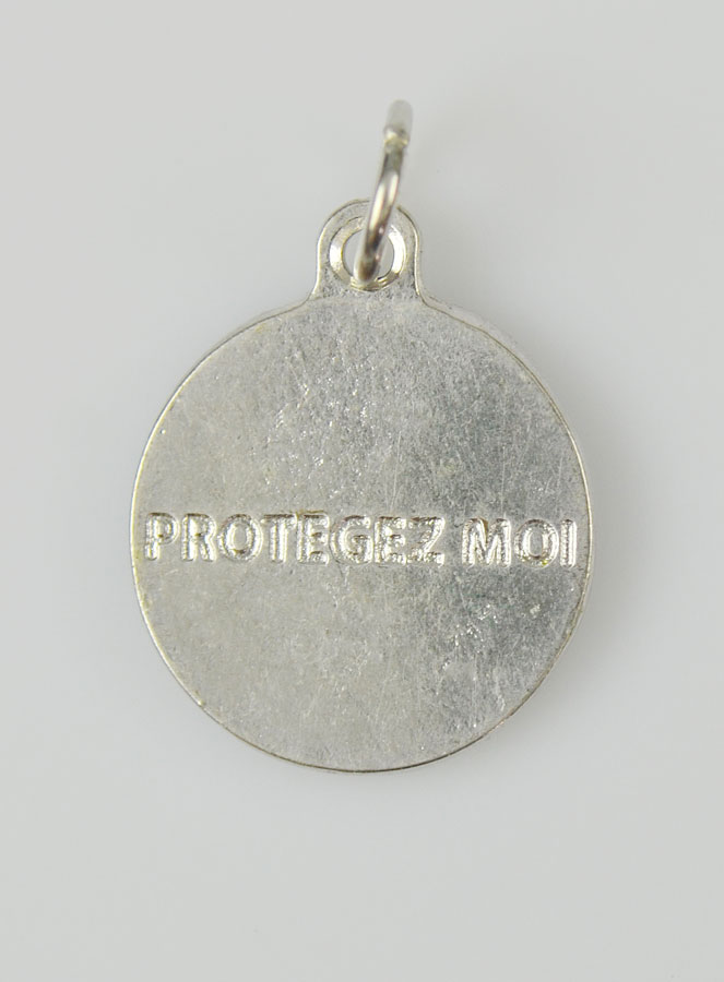Médaille Saint Joseph Argentée & Émail Bleu - 18 mm (pic 4)
