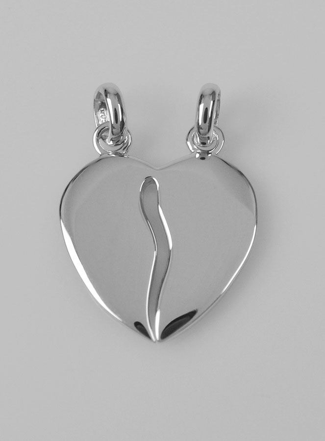 Médaille Coeur Séparable - Argent Massif (pic 1)
