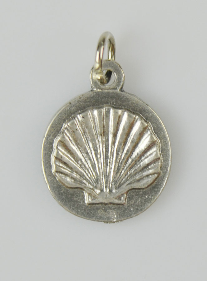 Médaille Pèlerin de Compostelle Argentée & Émail Bleu - 18 mm (pic 4)