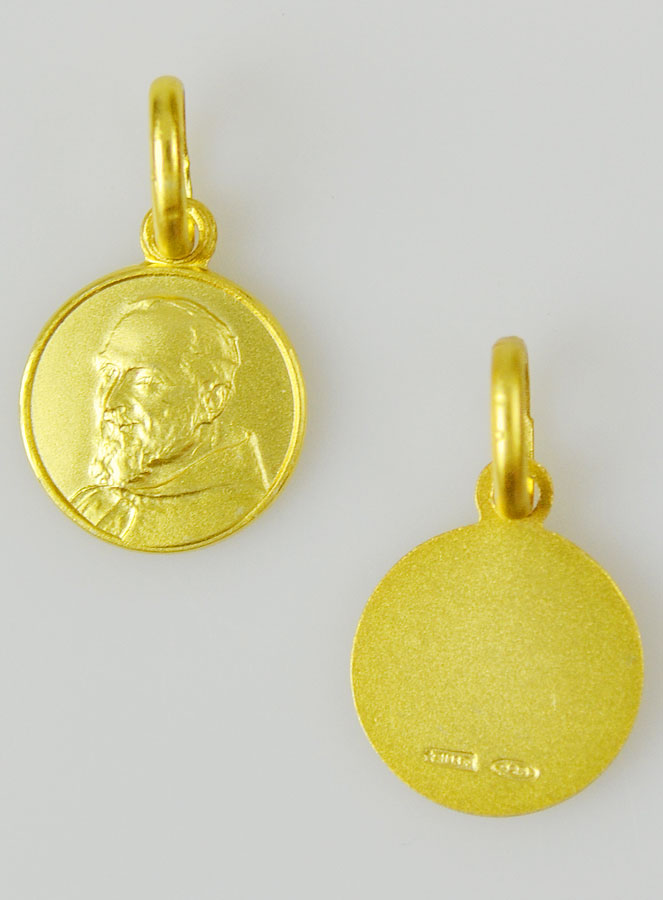 Médaille en Plaqué Or - Padre Pio - 10mm (pic 2)