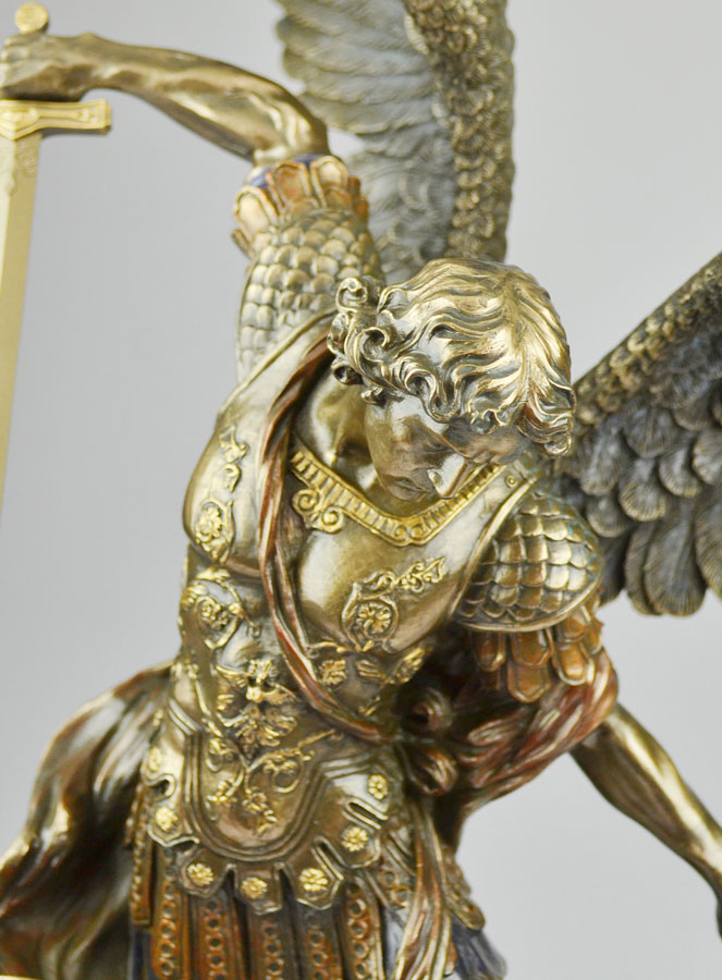 Grande Statue Religieuse de Saint Michel en Bronze - 55cm (pic 4)