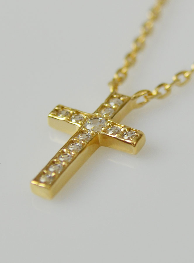 Collier Croix Diamant - Plaqué Or 18k (pic 3)