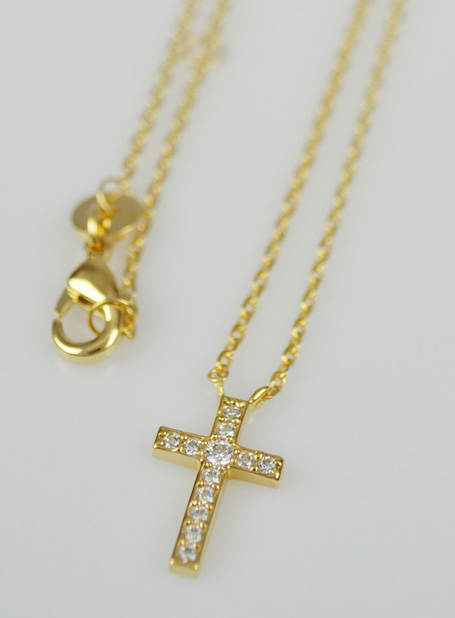 Collier Croix Diamant - Plaqué Or 18k (pic 4)